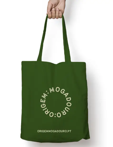 saco de algodão,verde,marca ORIGEM:MOGADOURO,referência