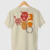 máscaras de Mogadouro,personalizada com ícones,tradicionais máscaras,exclusivos da marca ORIGEM:MOGADOURO,t-shirt para adulto,com decote redondo