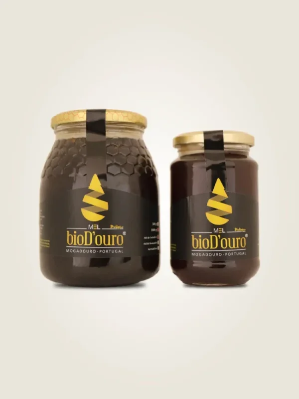 mel biológico,produzido biologicamente,paisagens intocadas de Mogadouro,bio D'ouro,qualidade,sabor autêntico da natureza,mel de castanheiro,escuro,500g