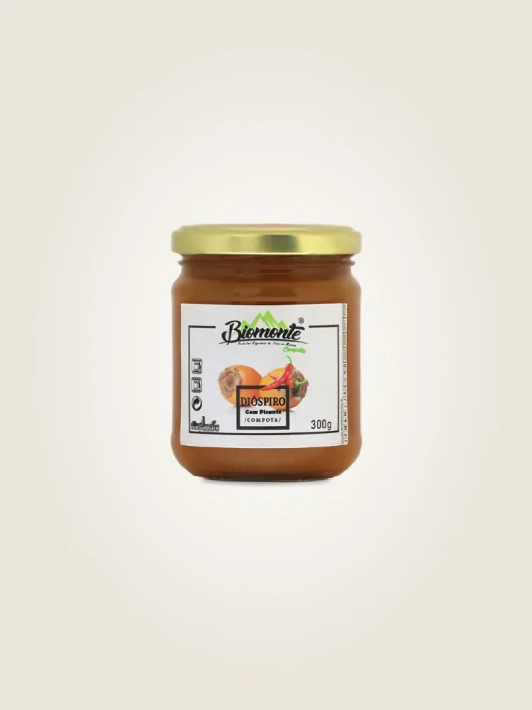 compota artesanal,dióspiro,toque picante,confeccionada com ingredientes frescos